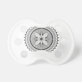 Black and white mandala pacifier