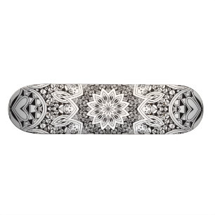 Black and White Mandala Skateboard