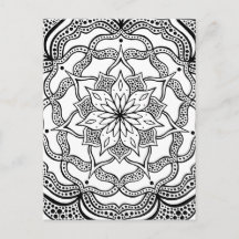 Black and White Mandala Trippy Psychedelic Hippie