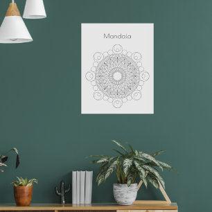 Black and White Mandala v2 Colouring Poster