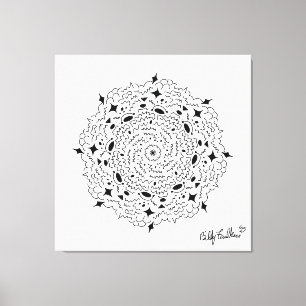 Black and White Mandella Canvas Print