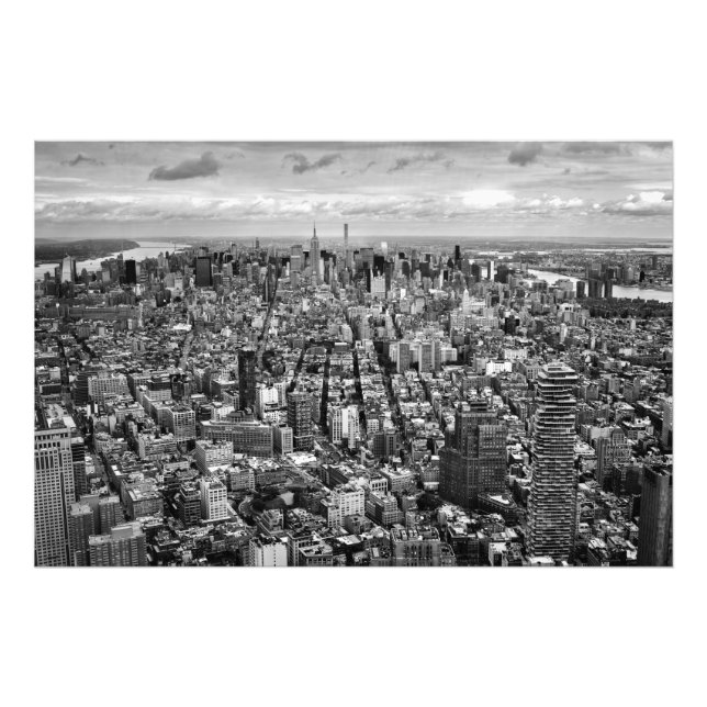 Black and White Manhattan view Photo Print (Front)
