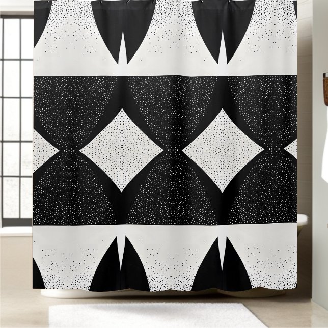 Black and White Manly Shower Curtain Style 1 (Creator Uploaded)