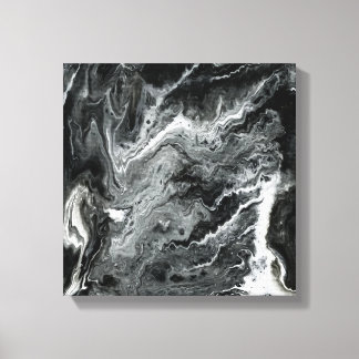 Black and White Marble Acrylic Painting Canvas Print