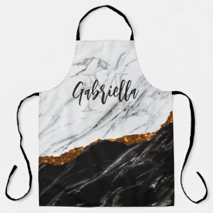 Black and White Marble Apron