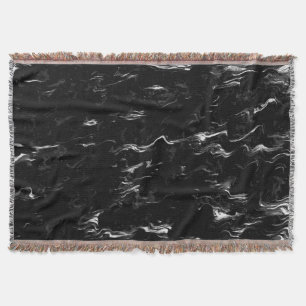 Black and White Marble Art  Throw Blanket