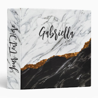 Black and White Marble Binder