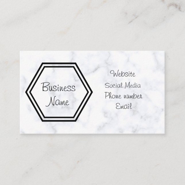 black and white marble business card (Front)