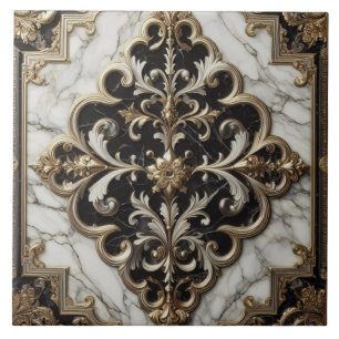 Black And White Marble Design Tile
