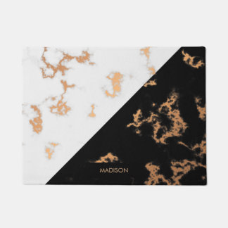 Black and White Marble Doormat