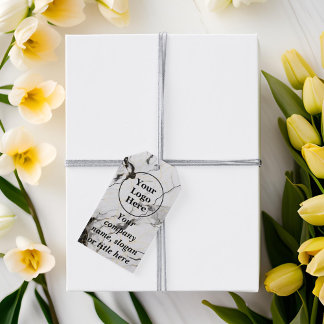 Black and white marble gift tags