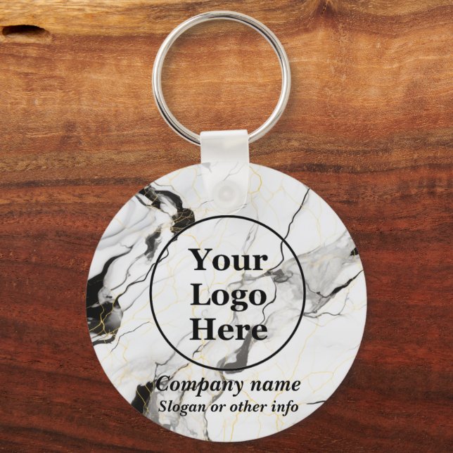 Black and white marble keychain (Front)