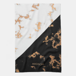 Black and White Marble Kitchen Towel