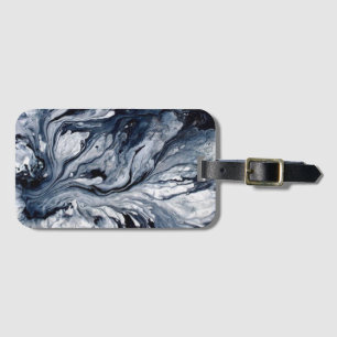 Black and White Marble Luggage Tag