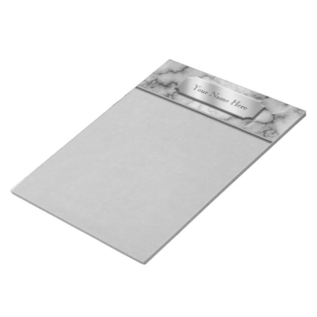 Black and White Marble Notepad (Angled)