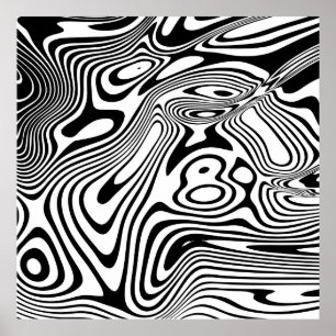 Black and White Marble Pattern Poster