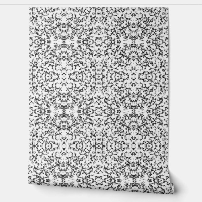 Black and White Marble Pattern Wallpaper (Unrolling)