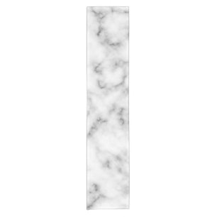 Black and White Marble Short Table Runner