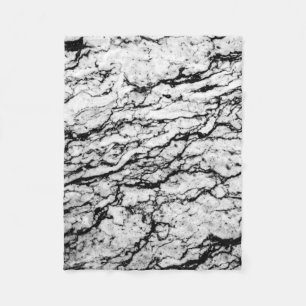 Black and White Marble Stone Pattern Fleece Blanket