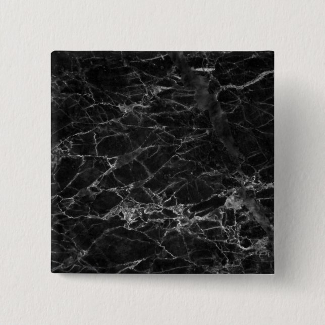 Black and White Marble Texture 2 Inch Square Button (Front)