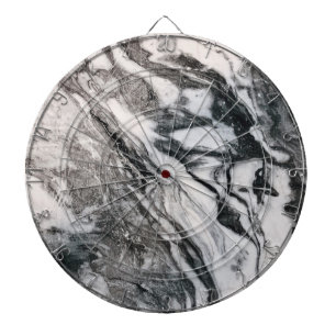 Black and White Marble Texture Pattern Dartboard