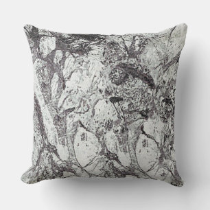 Black and White Marble Throw Pillow