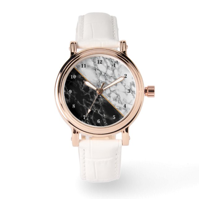 Black and White Marble Watch (Front)