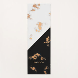 Black and White Marble Yoga Mat