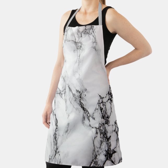Black And White Marbled Apron (Insitu)