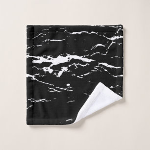 Black and White Marbled Effect Wash Cloth