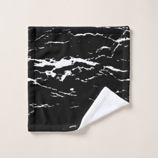Black and White Marbled Effect Wash Cloth