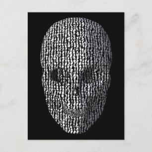 Black And White Marbled Skull Postcard