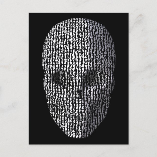 Black And White Marbled Skull Postcard (Front)