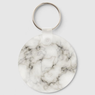 black and white marbleized stone keychain