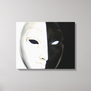 Black and White Mask Canvas Print