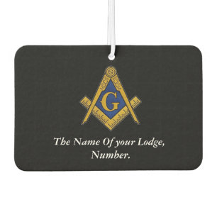 Black and White Masonic Freemason Compass Air Freshener