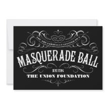 Black and White Masquerade Ball Invitations