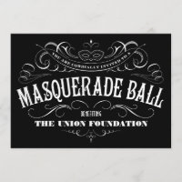 Black and White Masquerade Ball Invitations