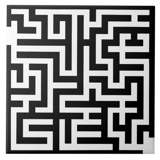 Black and White Maze Tile (Front)