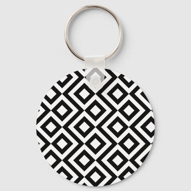 Black and White Meander Keychain (Front)