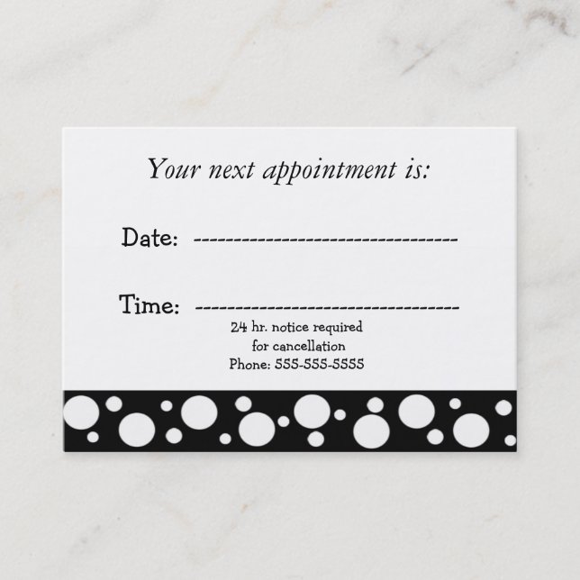 Black and White Medical Appointment (Front)