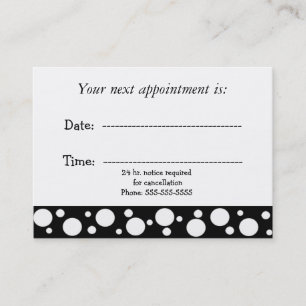 Black and White Medical Appointment Card