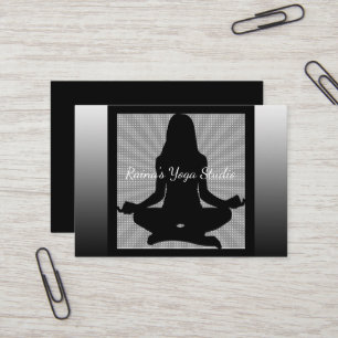 Black and White  Meditation Yoga Business Cards