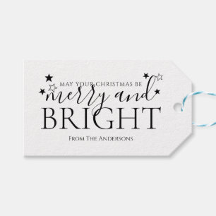 Black and White Merry and Bright 2 Gift Tags