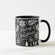 Black and White Merry Christmas Chalkboard 