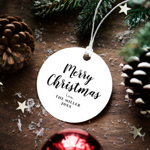 Black and White Merry Christmas  Favour Tags
