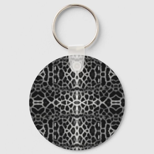 Black and white mesh pattern keychain (Front)