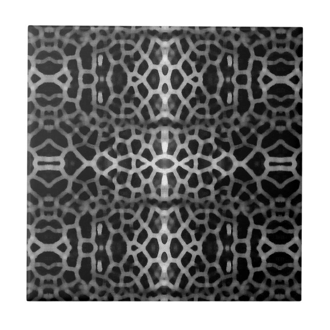 Black and white mesh pattern tile (Front)