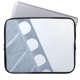 Black and white metal frame laptop sleeve