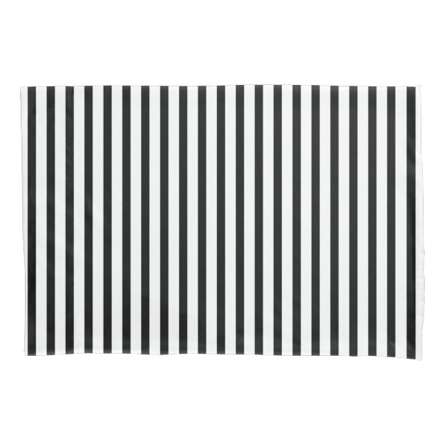 Black and white mid stripe pillowcase (Front)